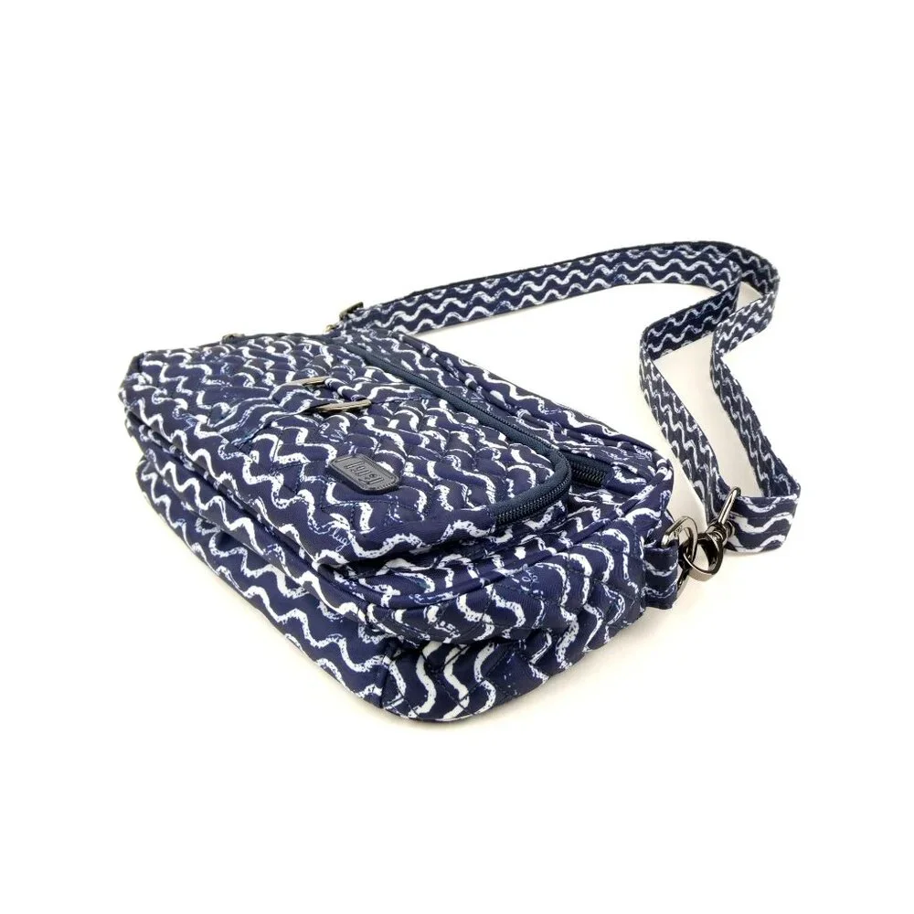 Lug Blue & White Carousel RFID Crossbody Bag